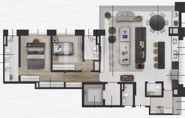 Planta — Apartamento 135,2 m²