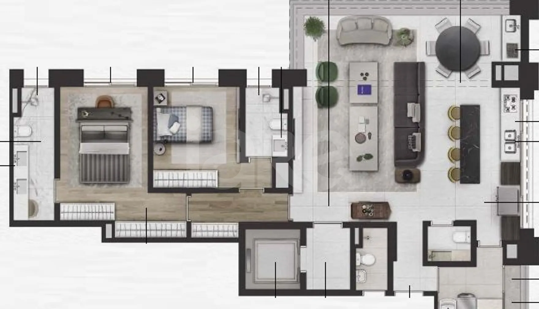 Planta — Apartamento 135,2 m²