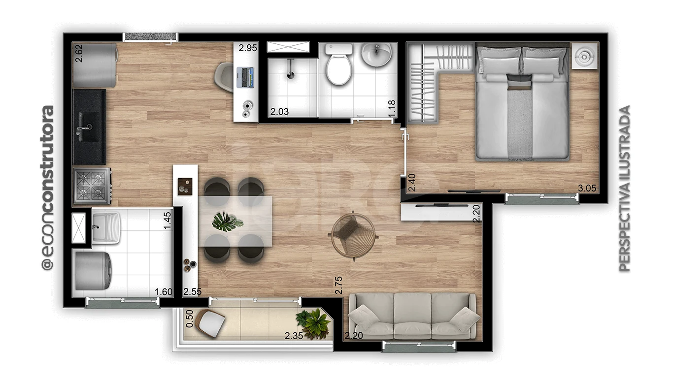 Planta — Apartamento 37,27 m²