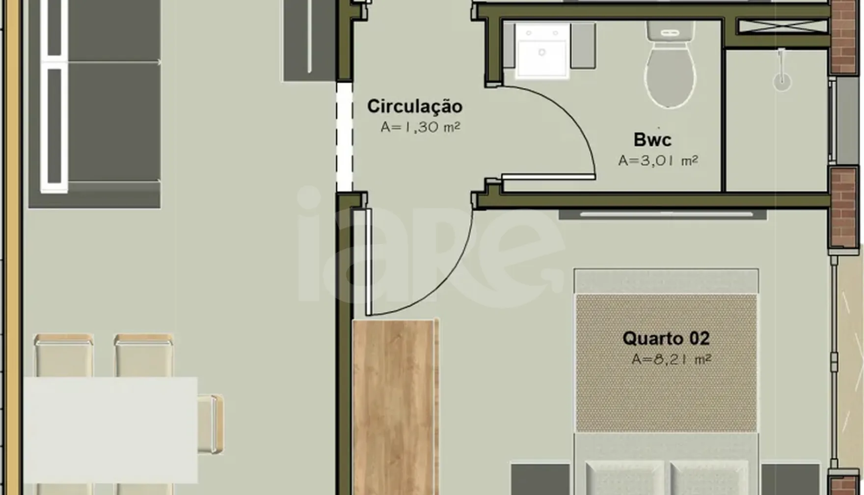Planta — Apartamento 55,22 m²