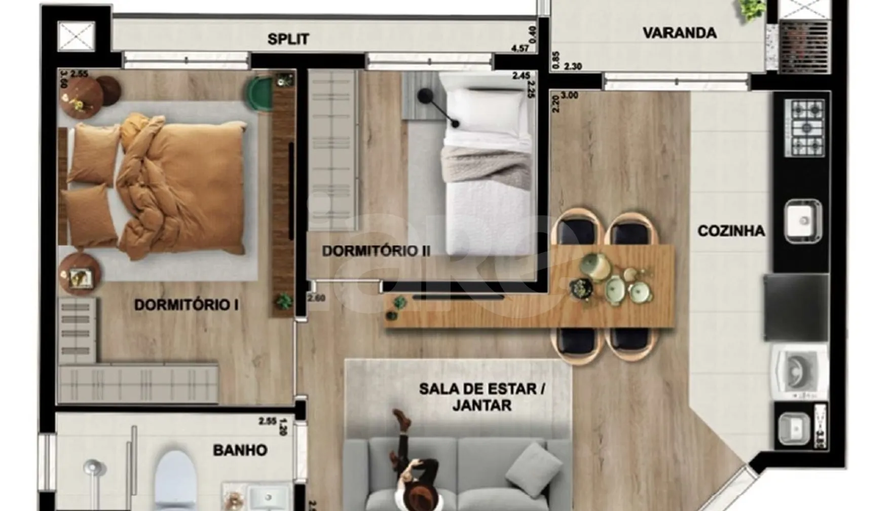 Planta — Apartamento 48,35 m²