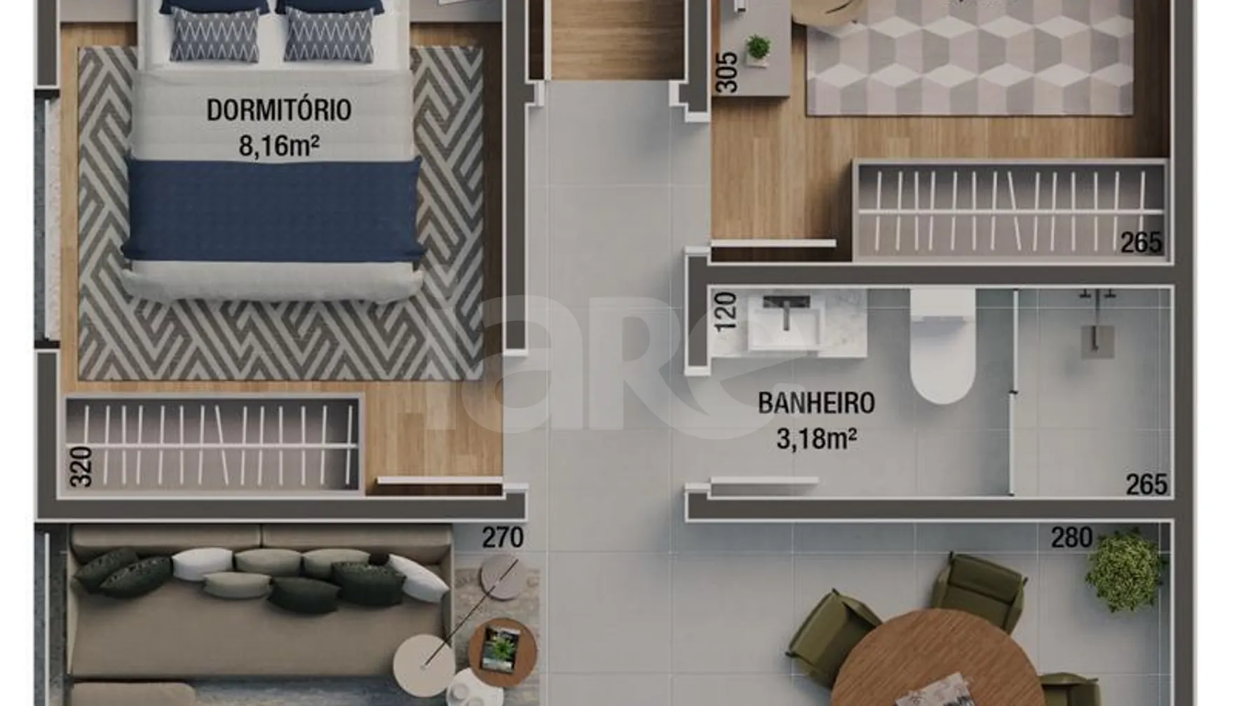 Planta — Apartamento 71,81 m²