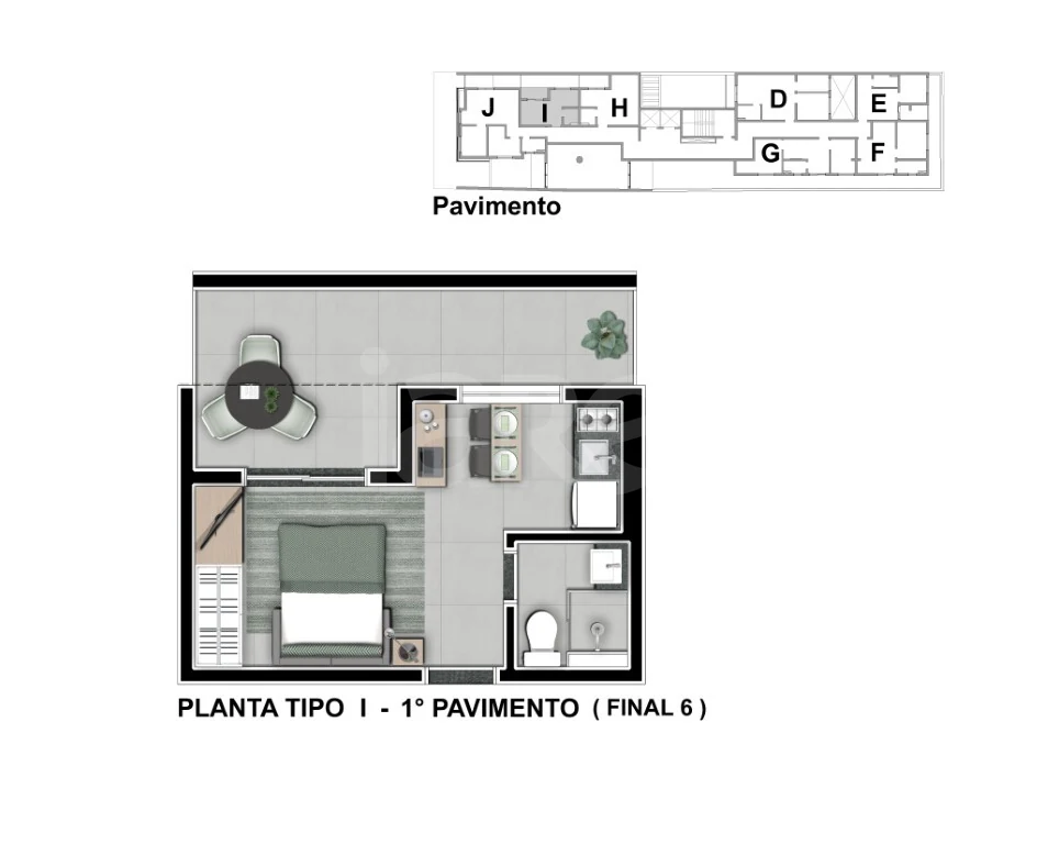 Planta — Studio 30,14 m²