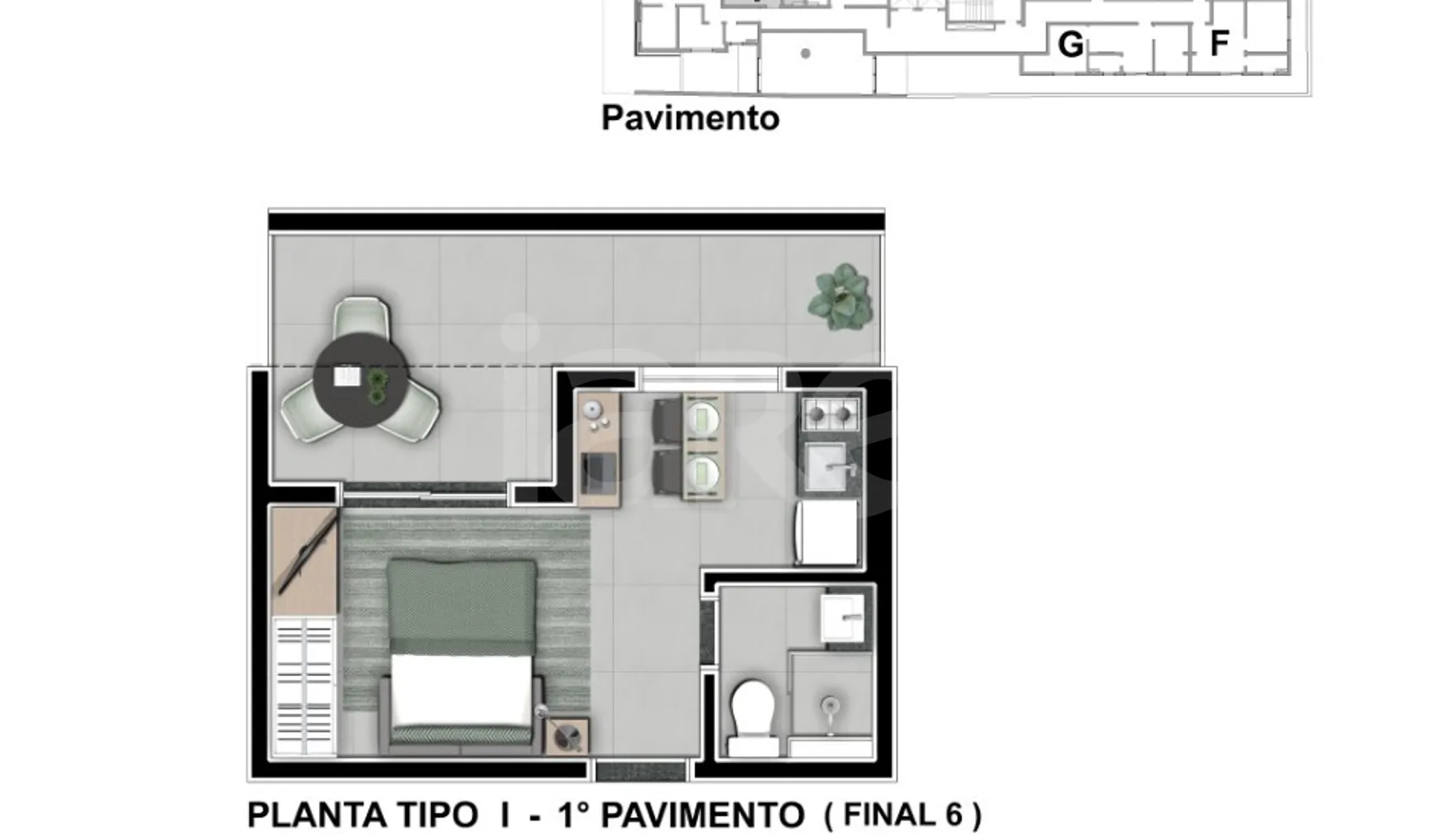 Planta — Studio 30,14 m²