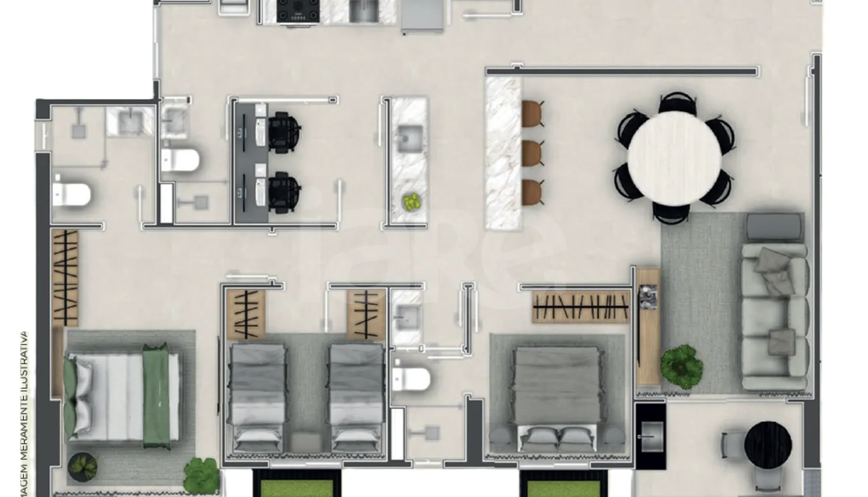 Planta — Apartamento 102,6 m²