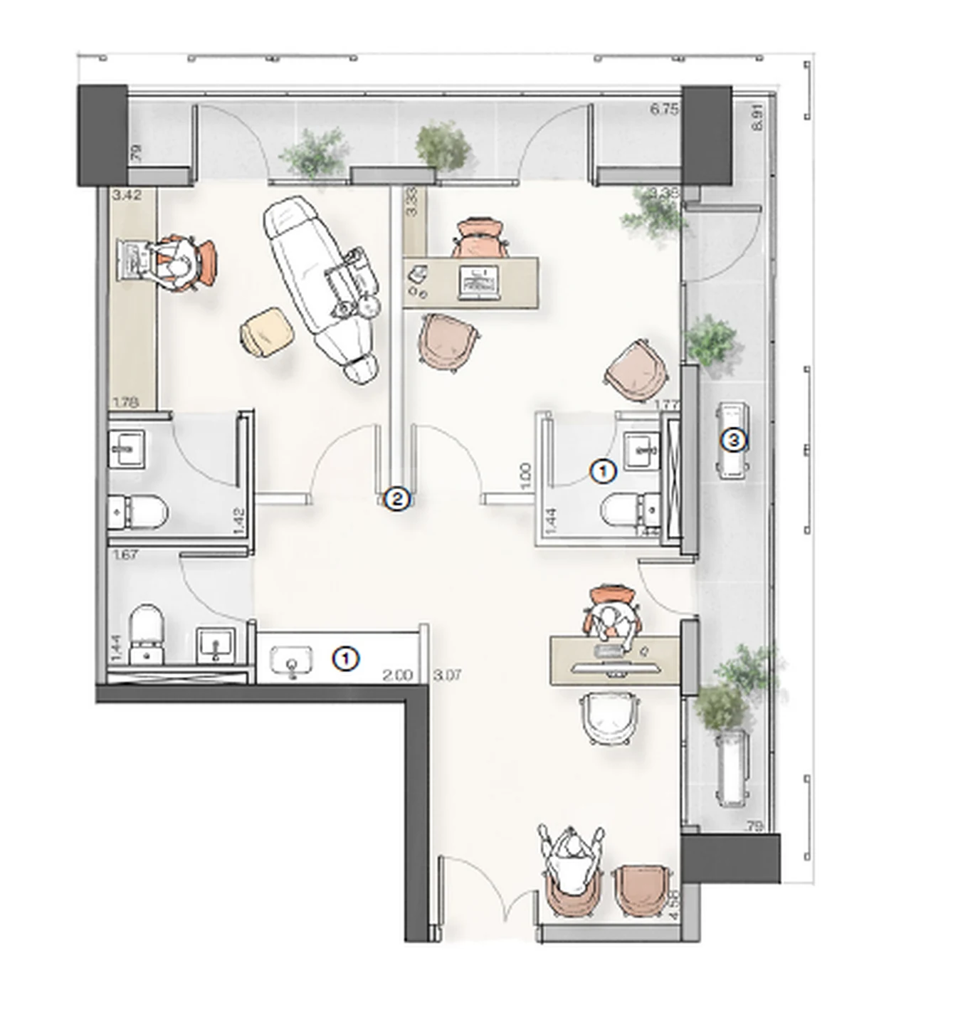 Planta — Sala 73,61 m²
