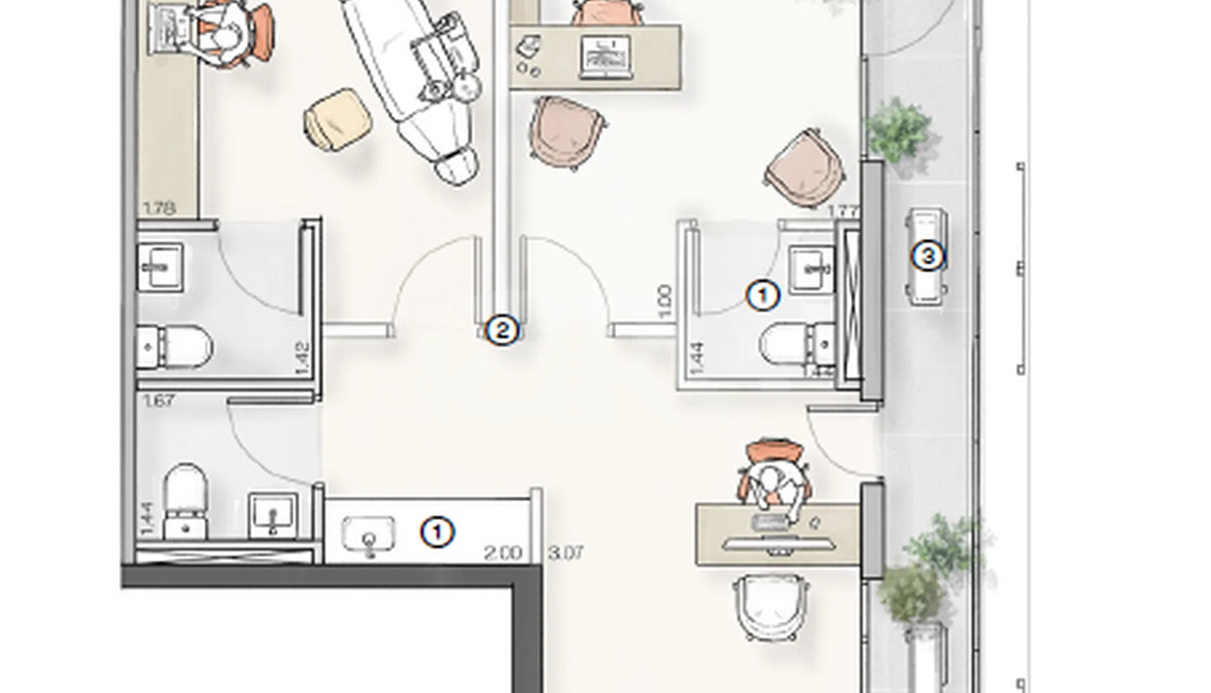 Planta — Sala 73,61 m²