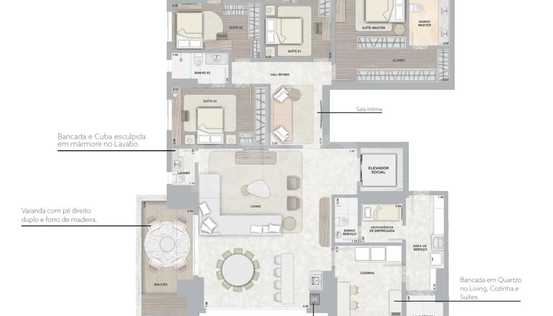Planta — Apartamento 251,16 m²