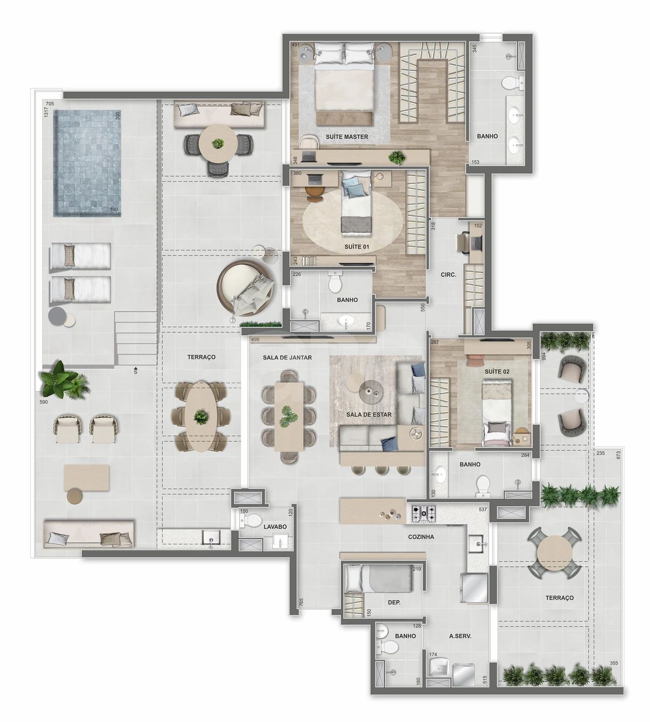 Planta — Cobertura Horizontal 236,57 m²