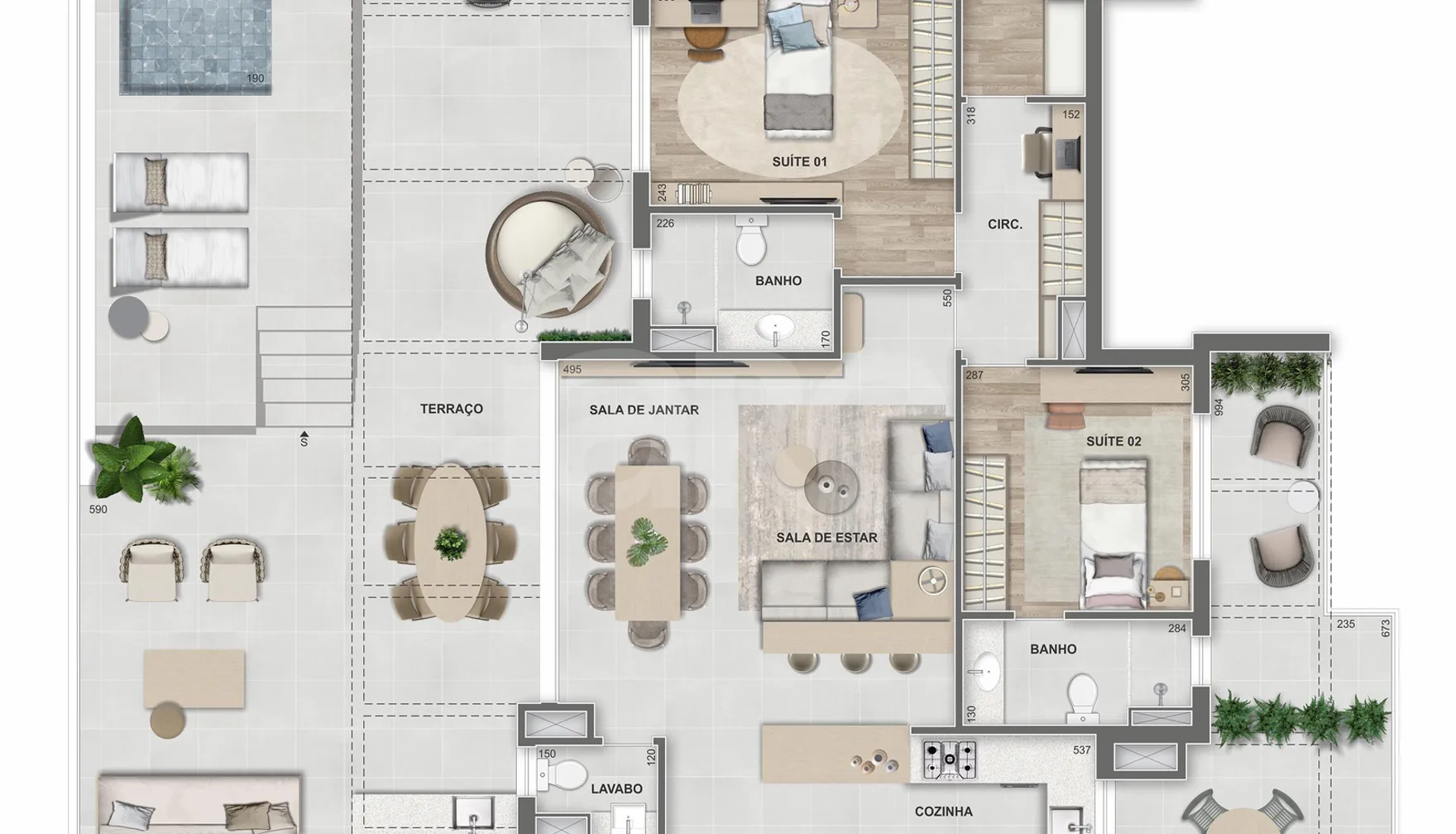 Planta — Cobertura Horizontal 236,57 m²