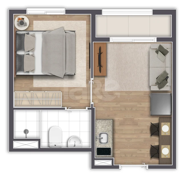 Planta — Apartamento 24 m²