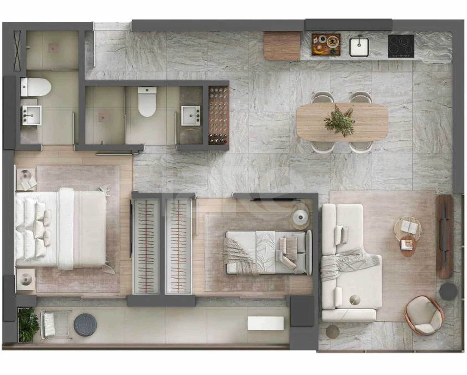 Planta — Apartamento 71,81 m²