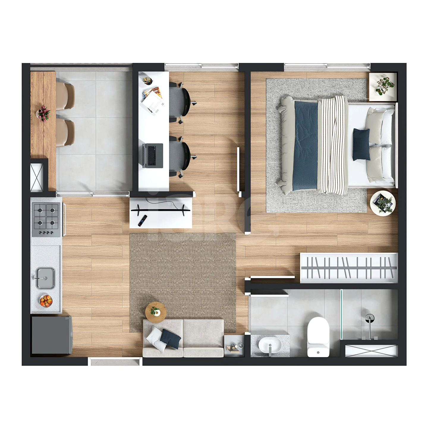 Planta — Apartamento 27,89 m²
