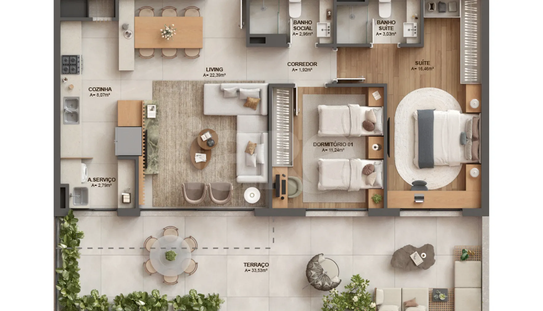 Planta — Garden 117,39 m²