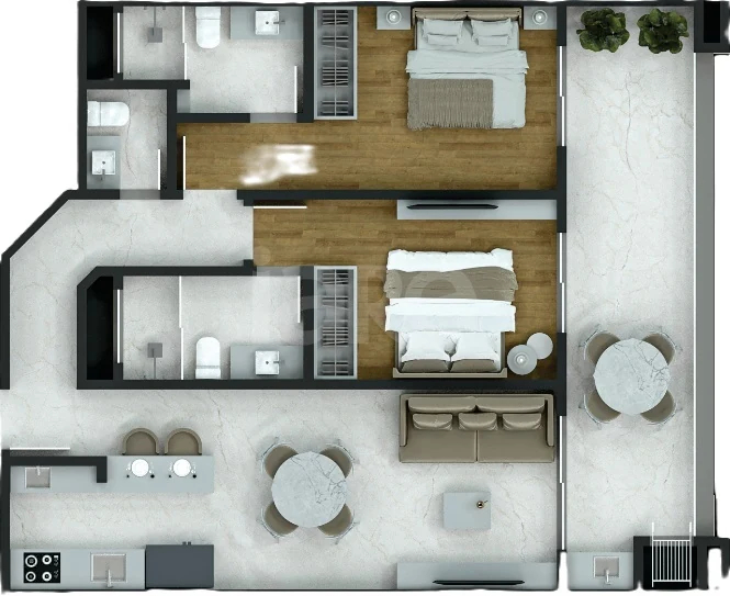 Planta — Apartamento 90,27 m²