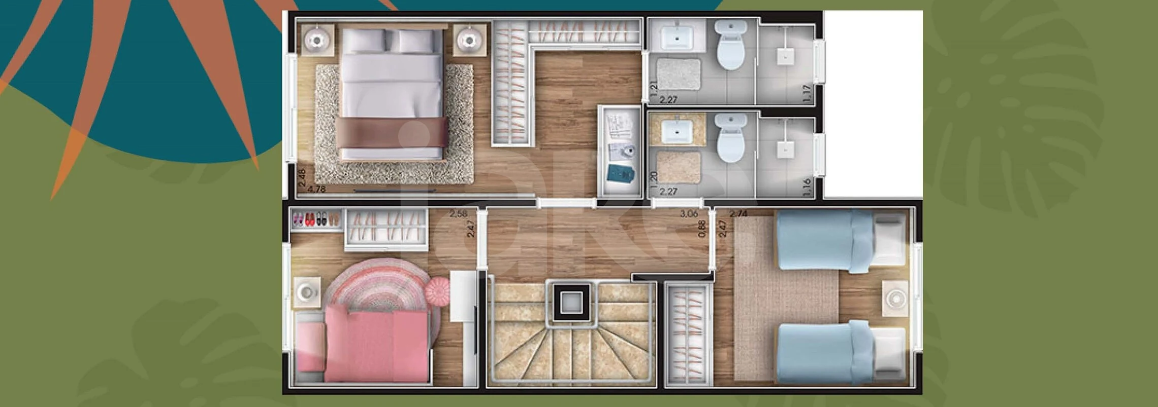 Planta — Casa em Condomínio 91,93 m²