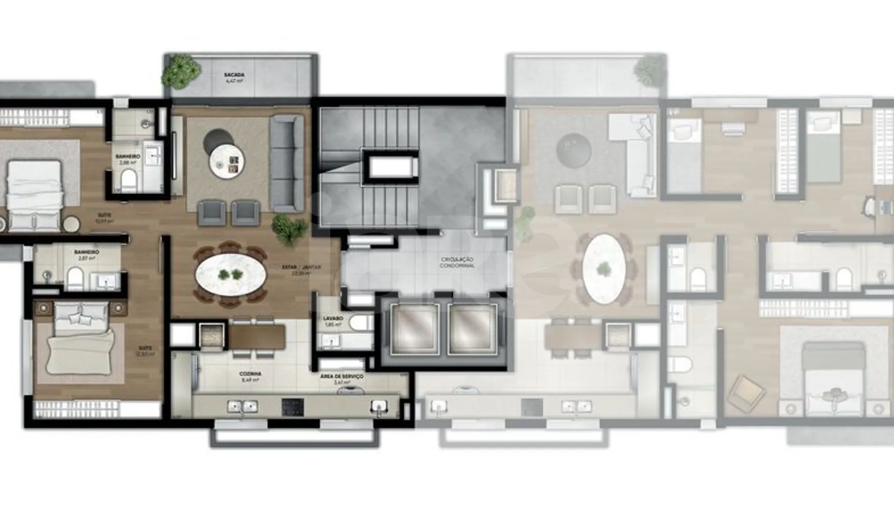 Planta — Apartamento 87,49 m²