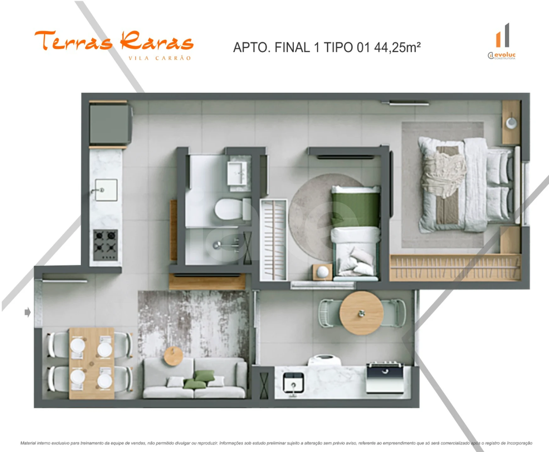 Planta — Apartamento 43,35 m²