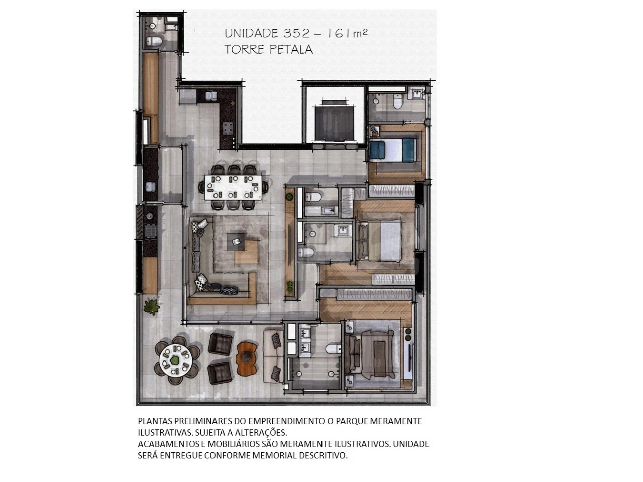 Planta — Apartamento 163,92 m²