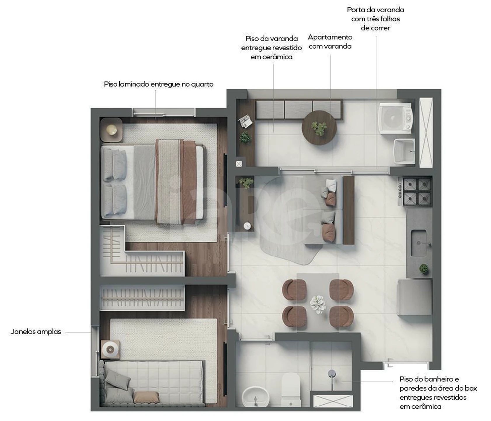 Planta — Apartamento 36,72 m²