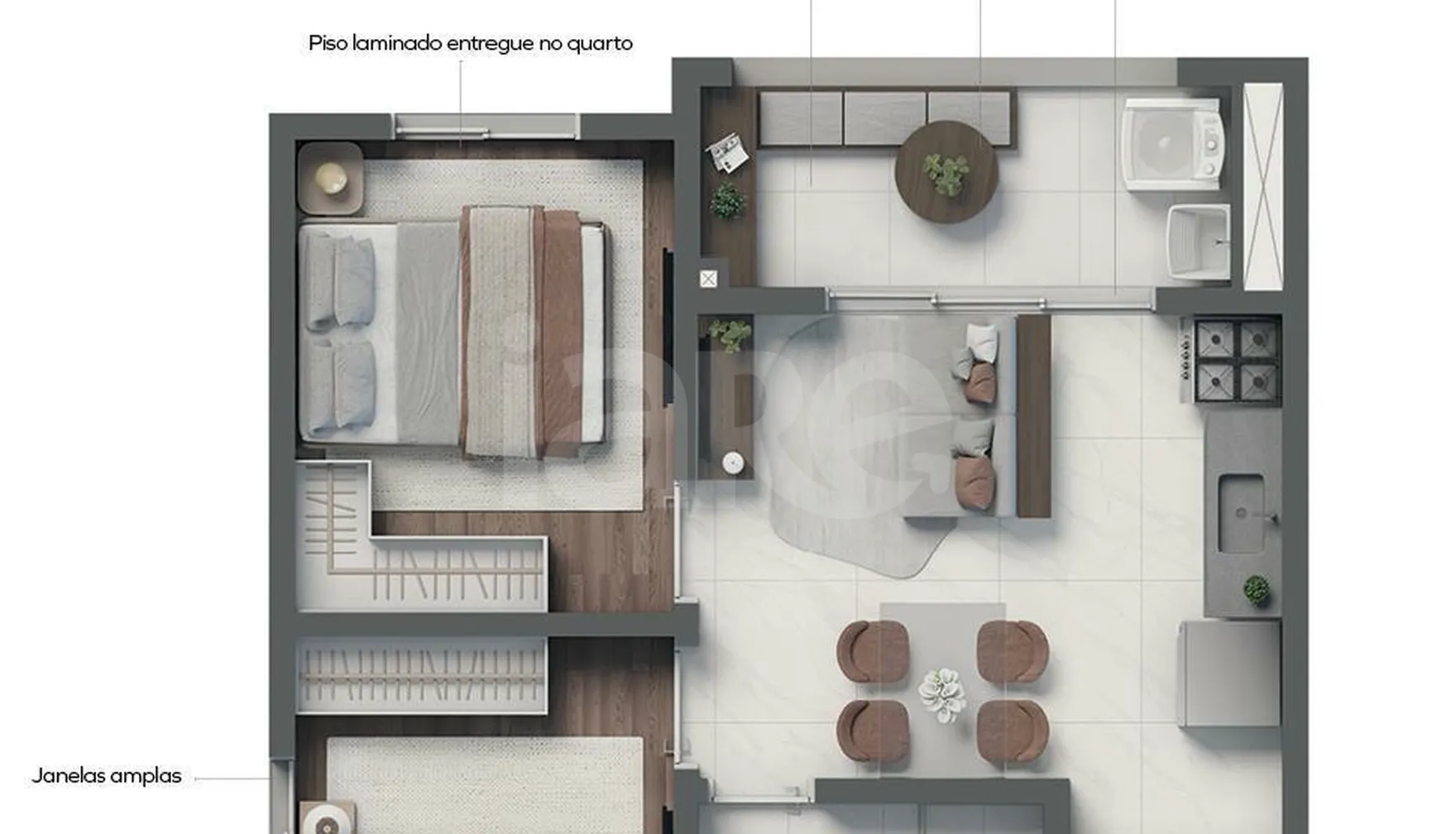 Planta — Apartamento 36,72 m²