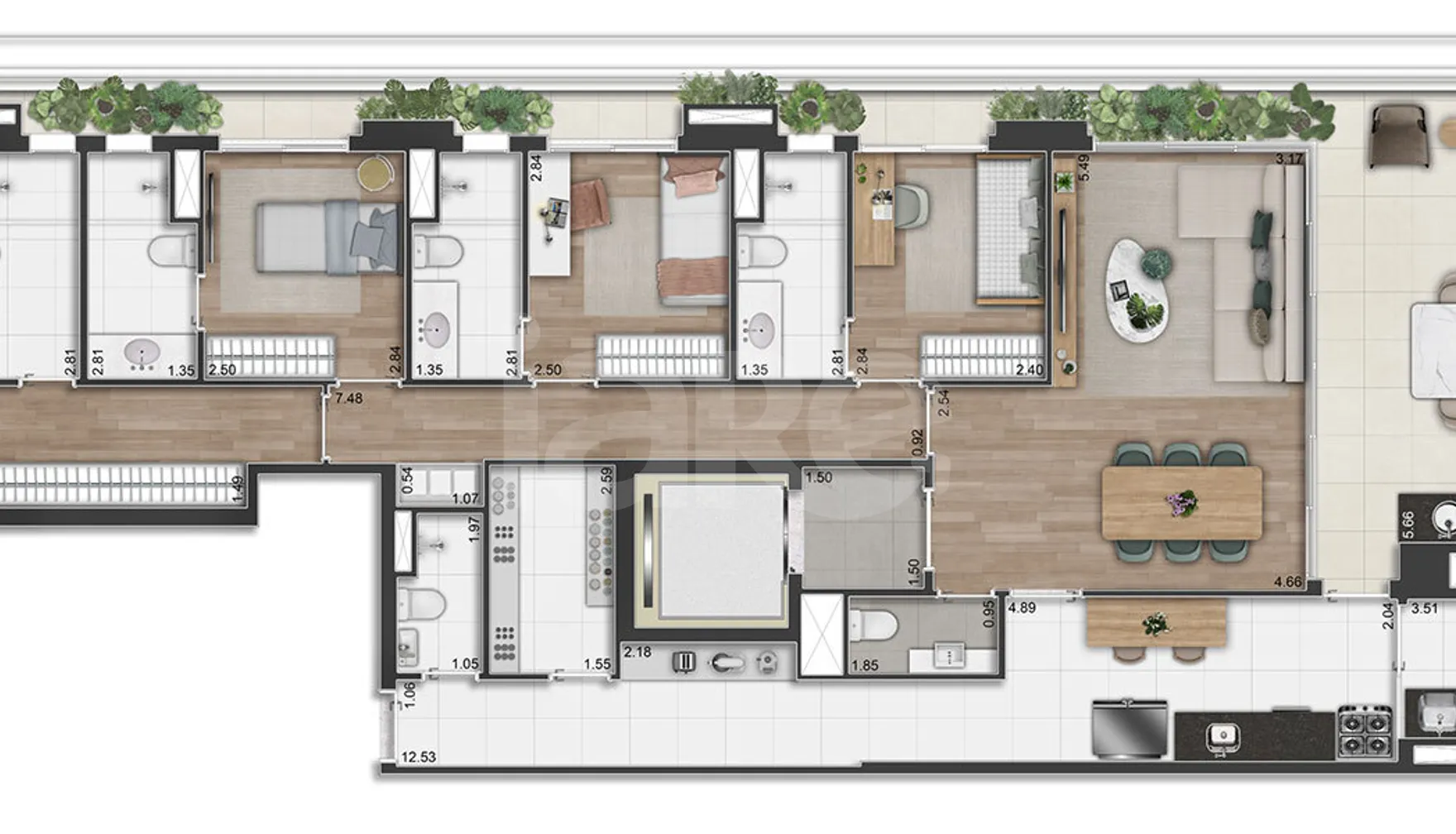 Planta — Apartamento 193,21 m²