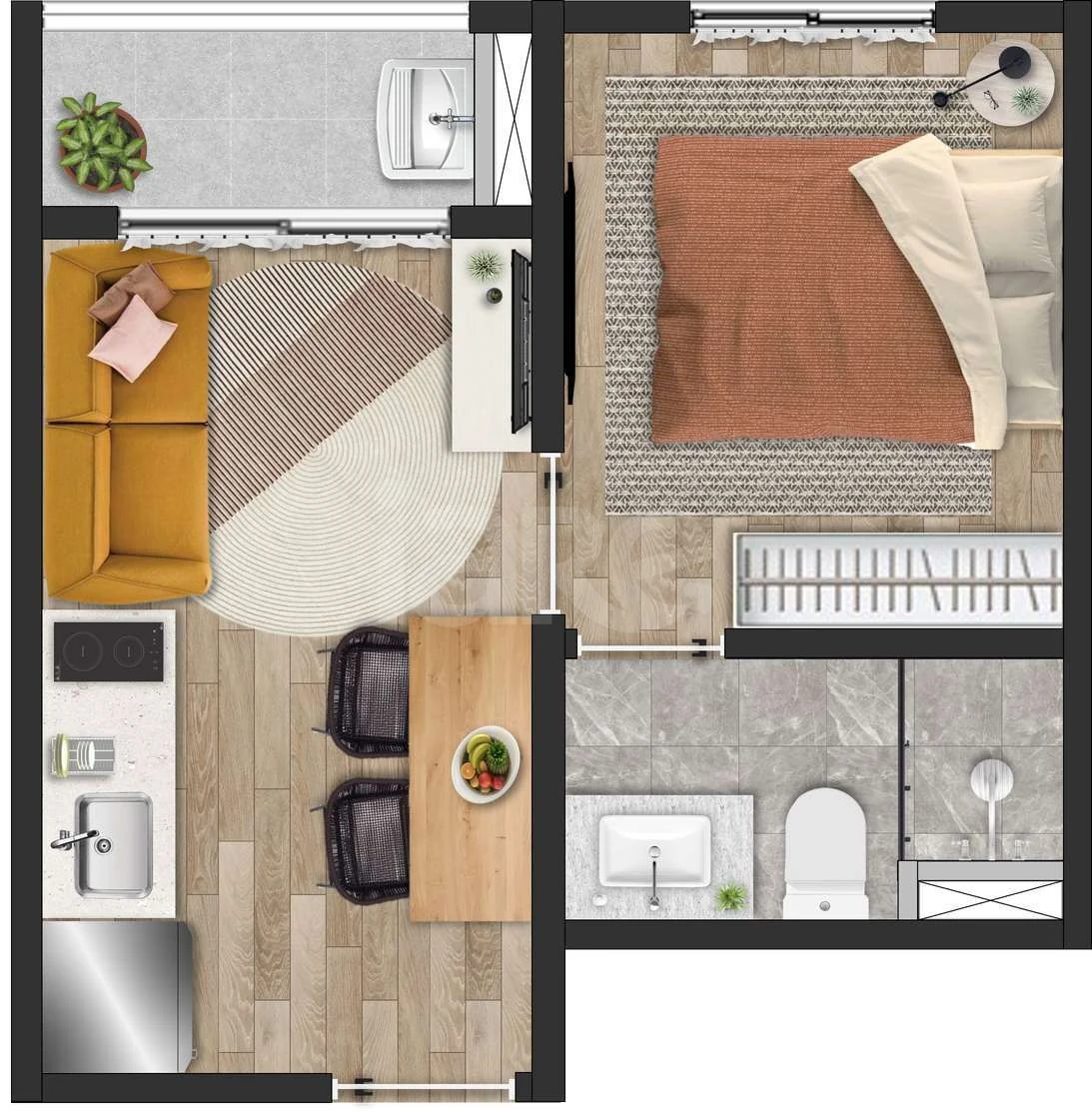 Planta — Apartamento 23,64 m²