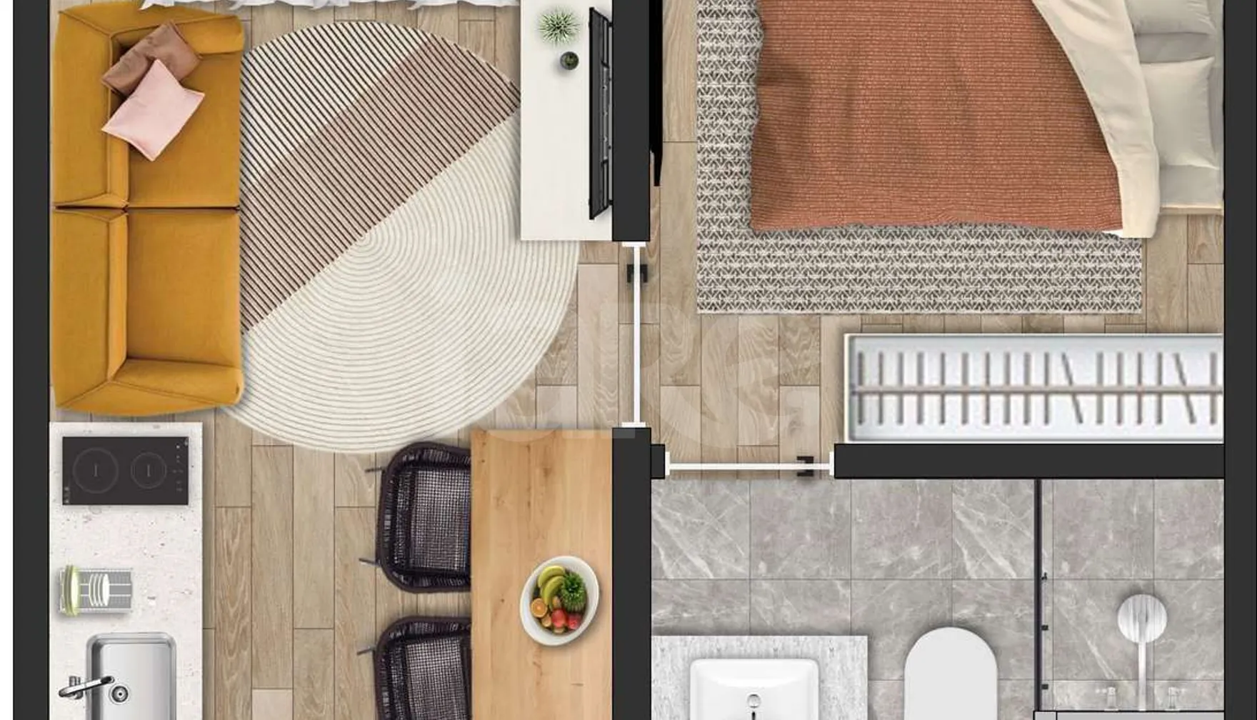 Planta — Apartamento 23,64 m²
