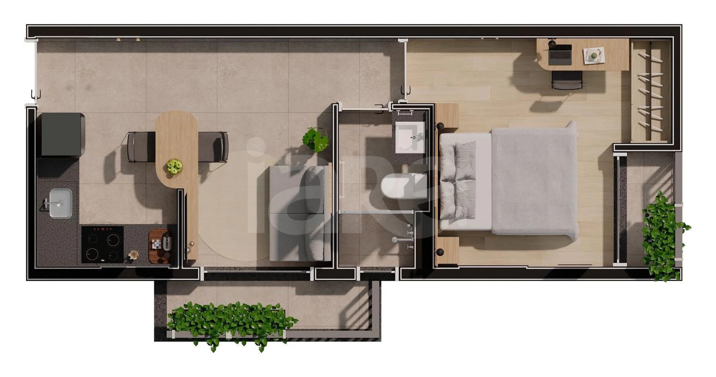 Planta — Apartamento 34,82 m²