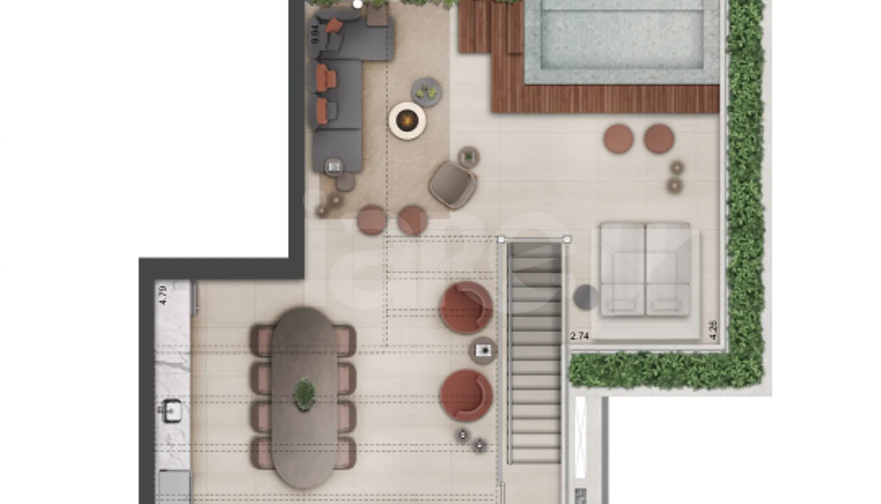 Planta — Cobertura Duplex 221,47 m²