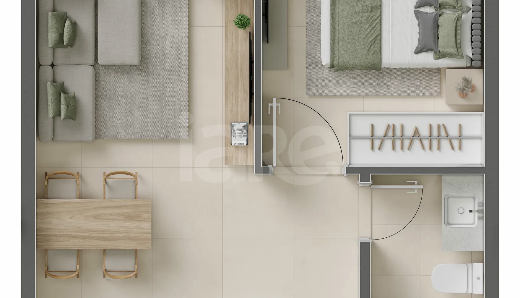 Planta — Apartamento 32,13 m²