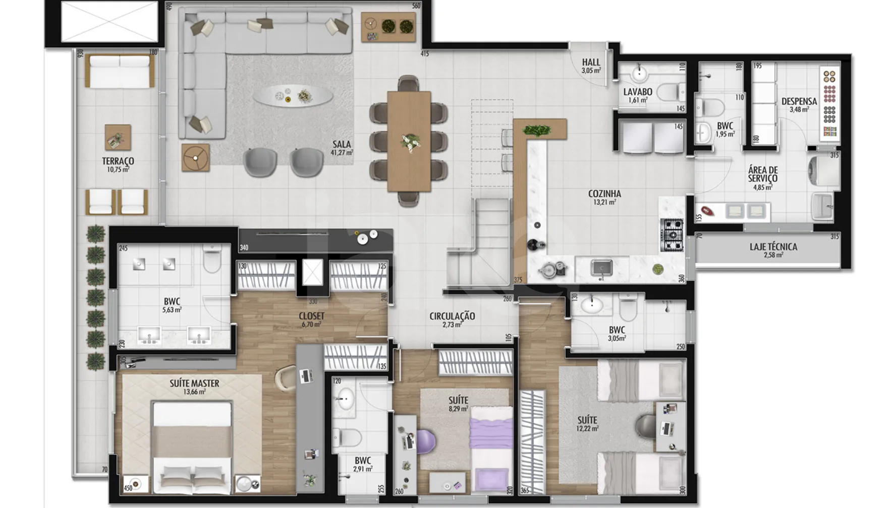 Planta — Cobertura Duplex 216,86 m²