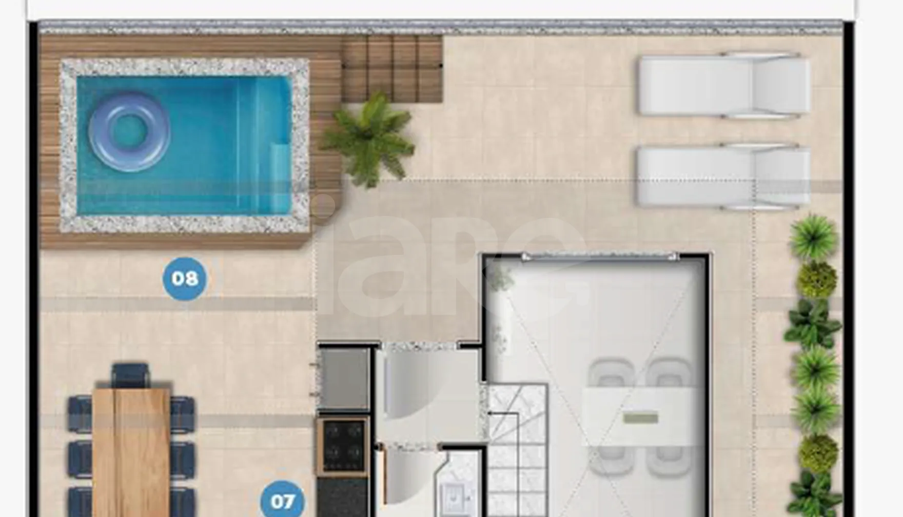 Planta — Cobertura Duplex 127,19 m²