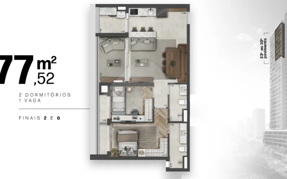 Galeria Lorena - Apartamento com 38,94 m², em Jardim Paulista — foto 9