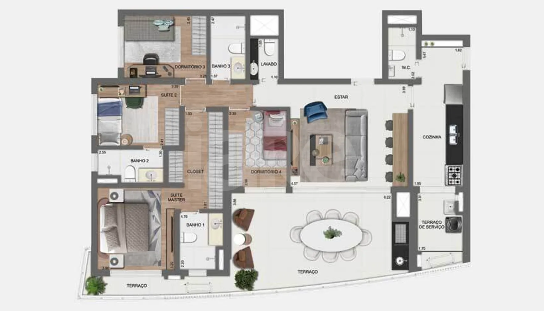 Planta — Apartamento 142,55 m²