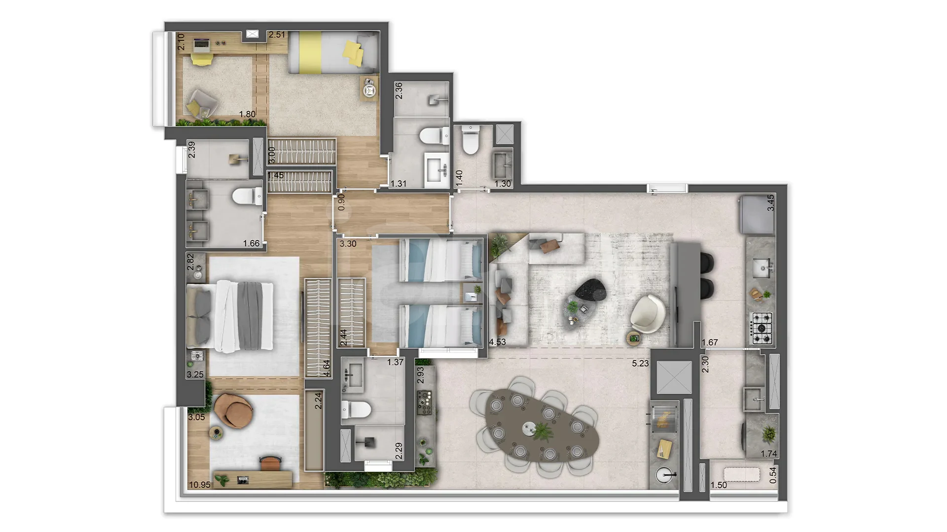 Planta — Apartamento 118,12 m²