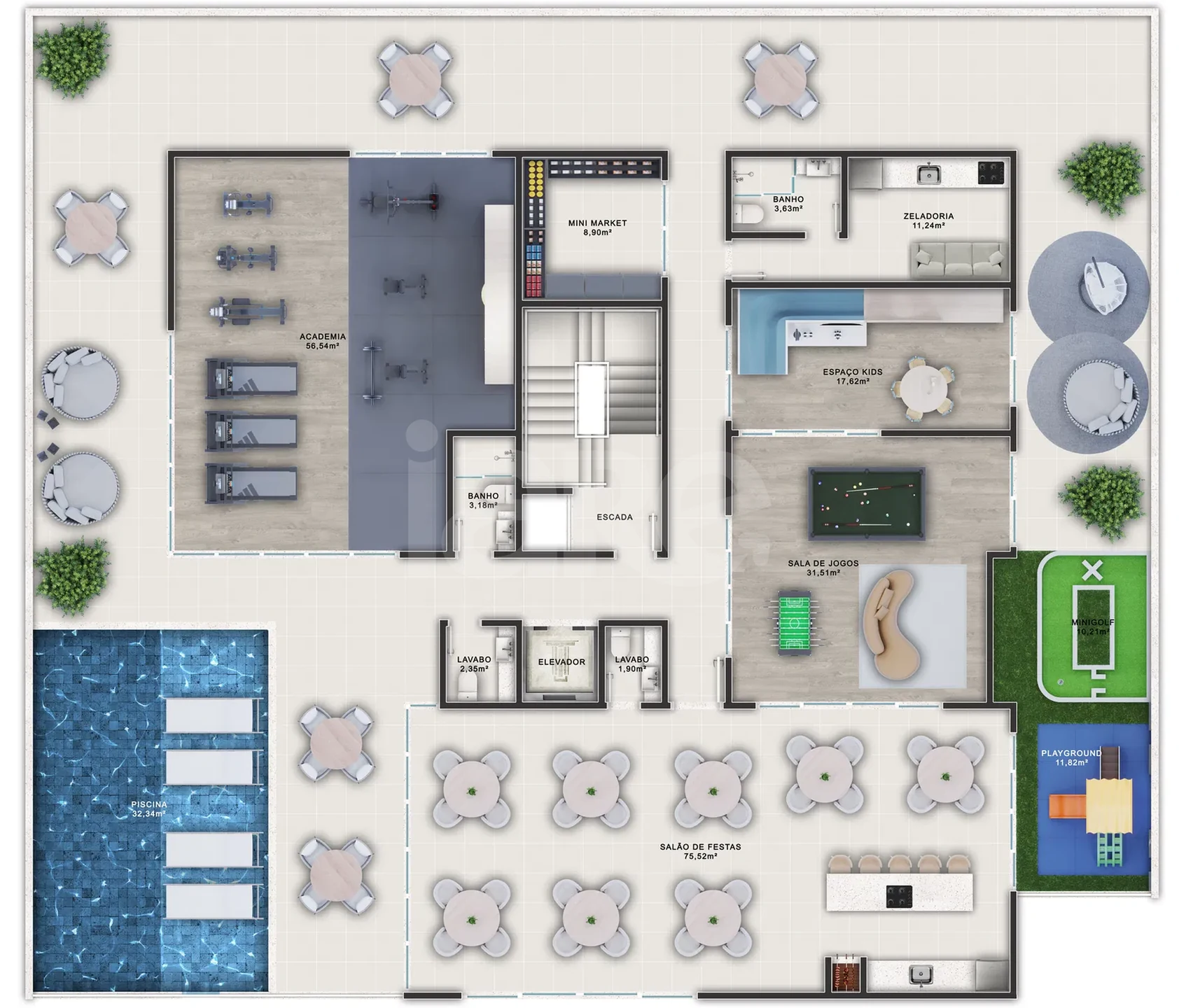Planta — Pavimento lazer