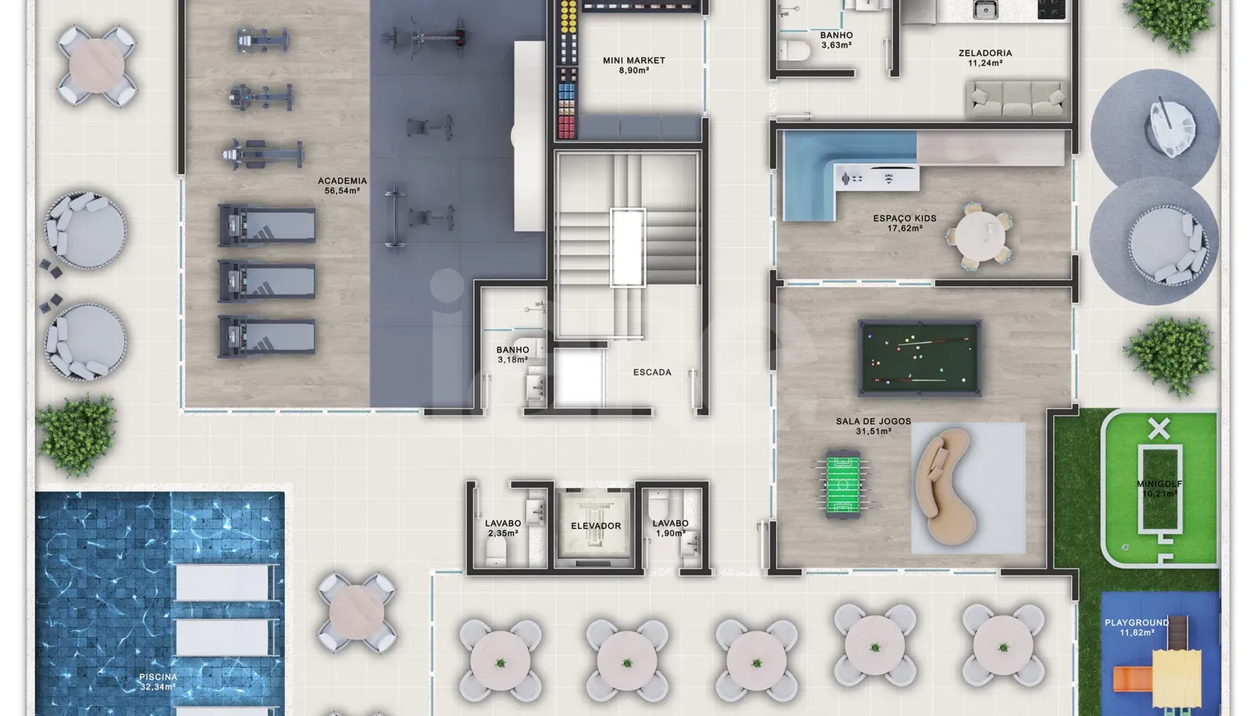 Planta — Pavimento lazer