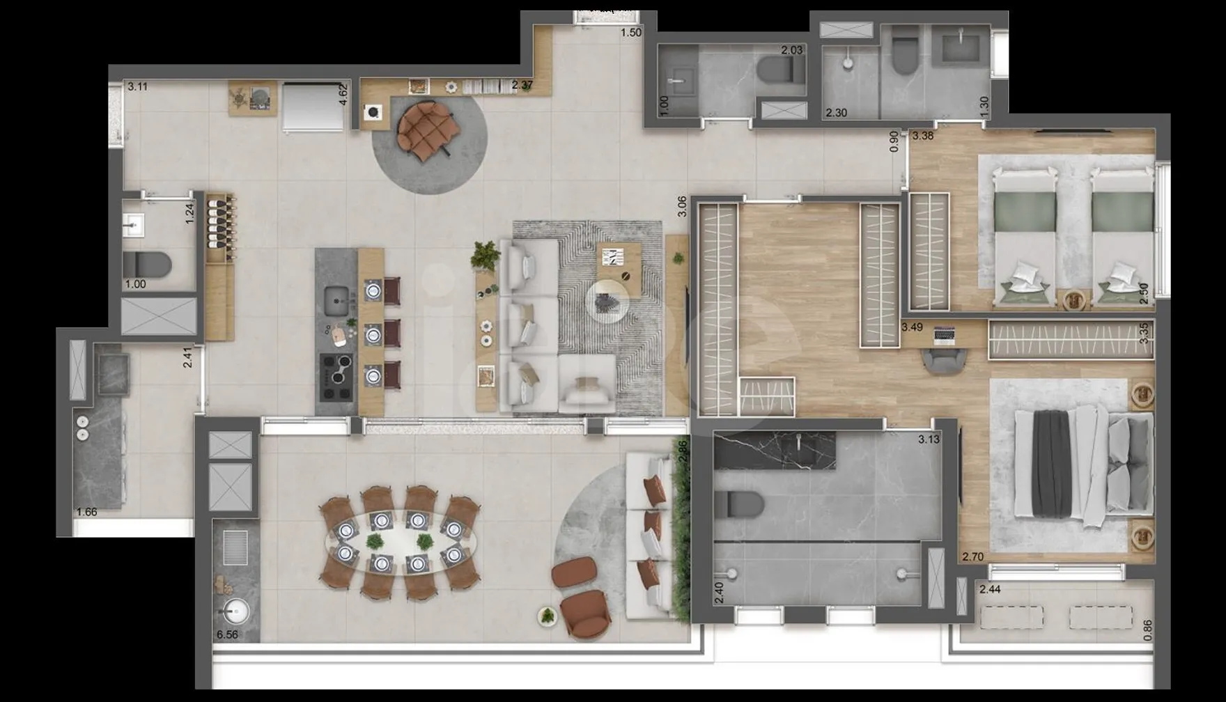 Planta — Garden 122,56 m²