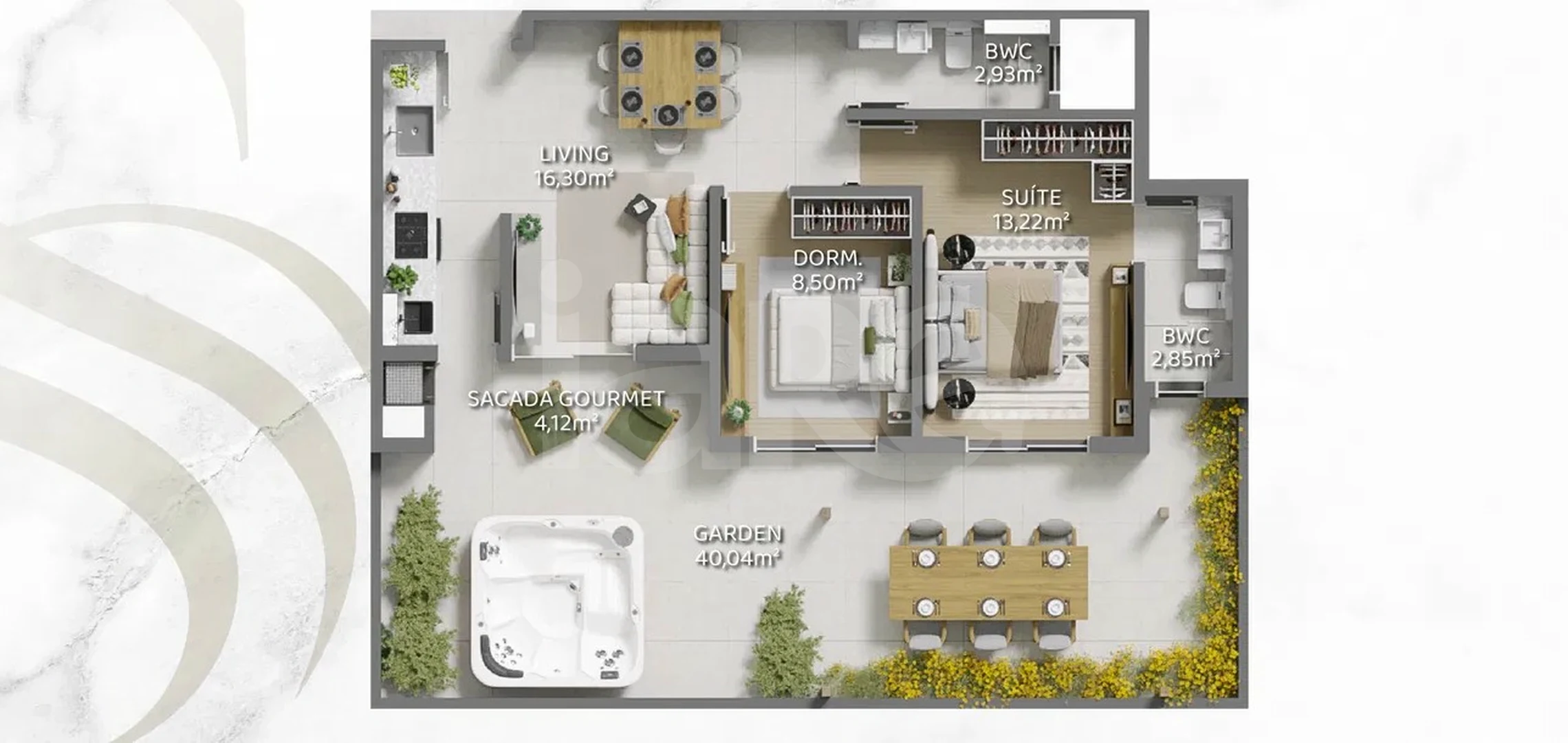 Planta — Apartamento 88,27 m²