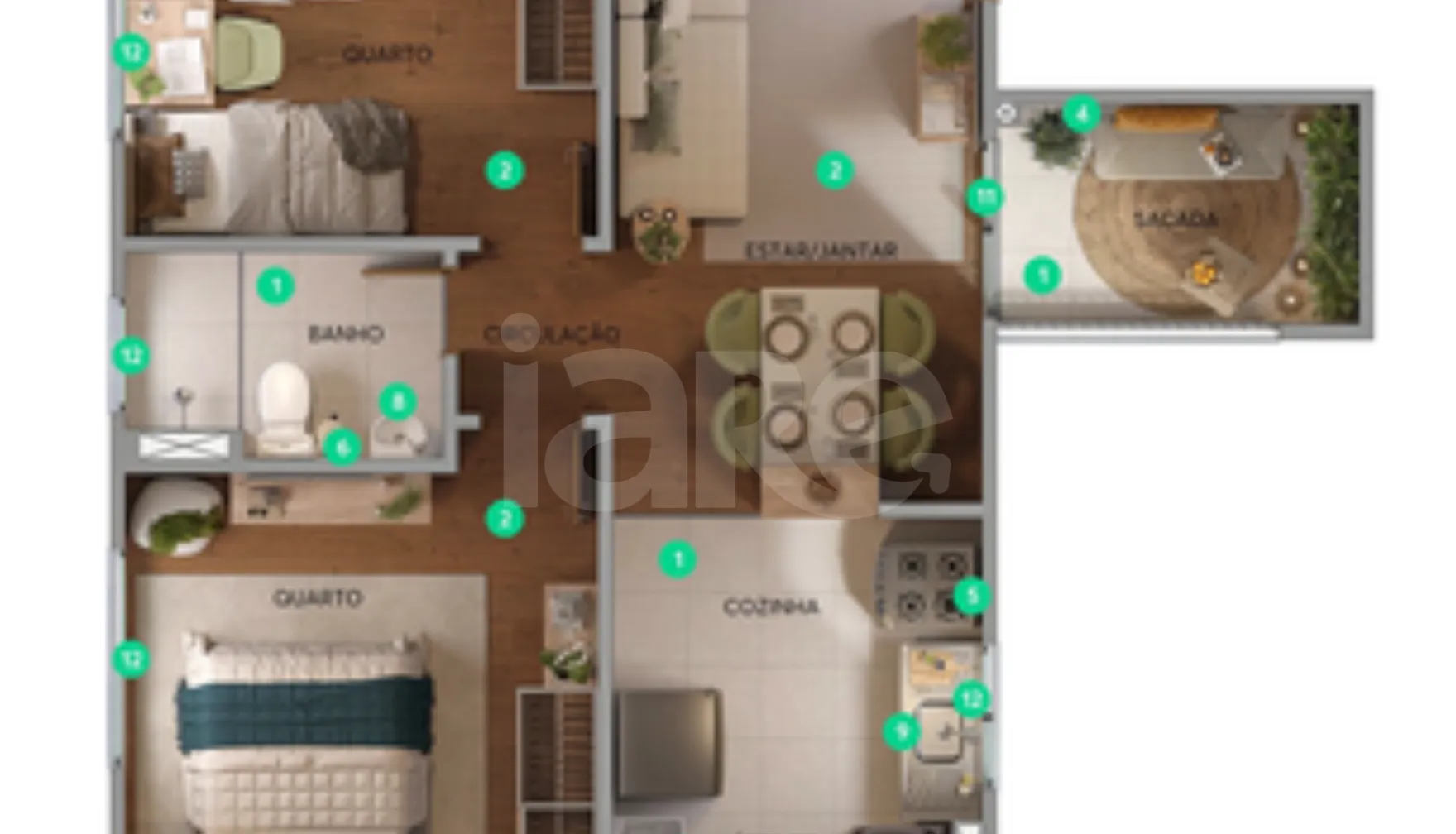 Planta — Apartamento 47,8 m²