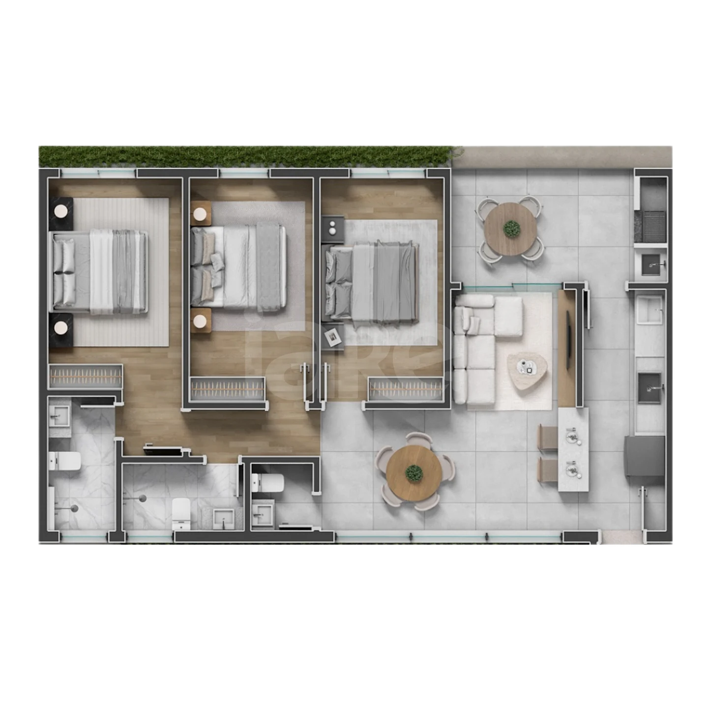 Planta — Apartamento 90,15 m²