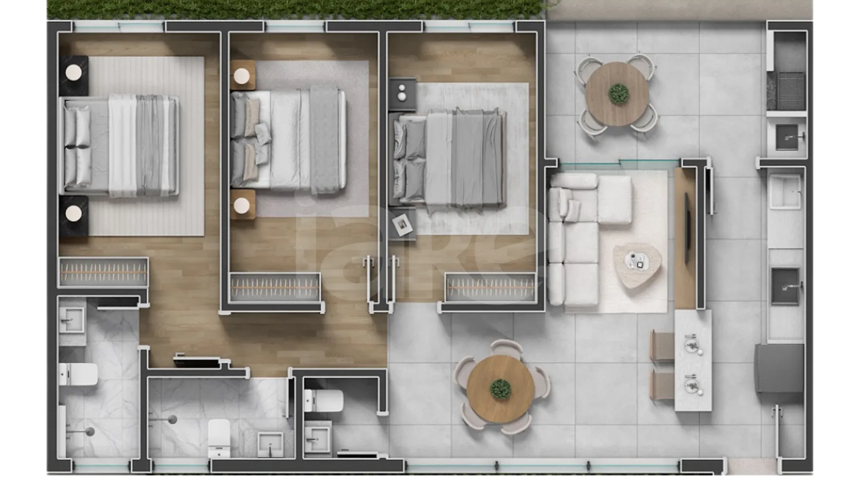 Planta — Apartamento 90,15 m²