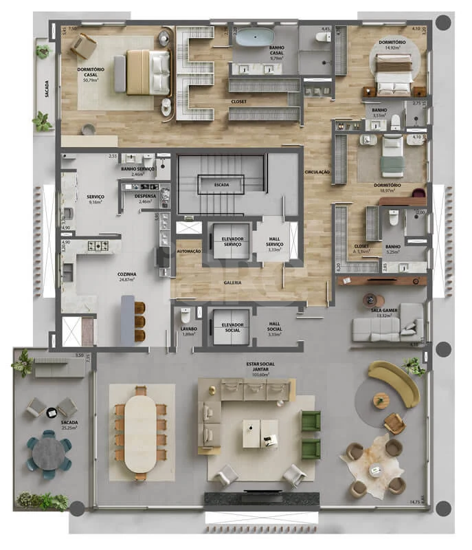 Planta — Apartamento 356,88 m²