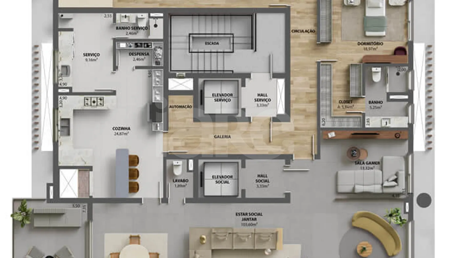 Planta — Apartamento 356,88 m²