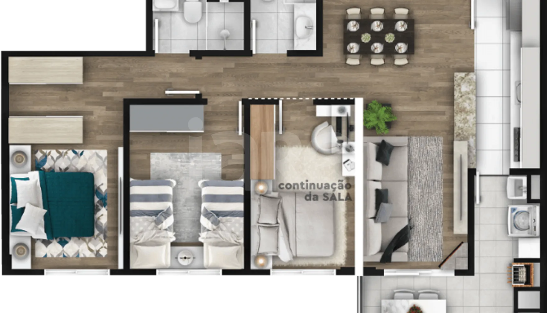 Planta — Apartamento 86,8 m²