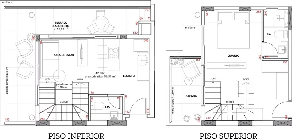 Planta — Cobertura Duplex 74,39 m²