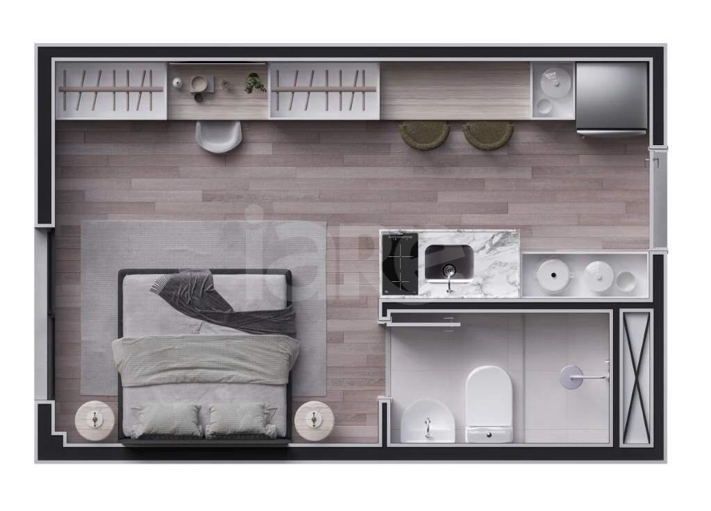 Planta — Studio 17,87 m²