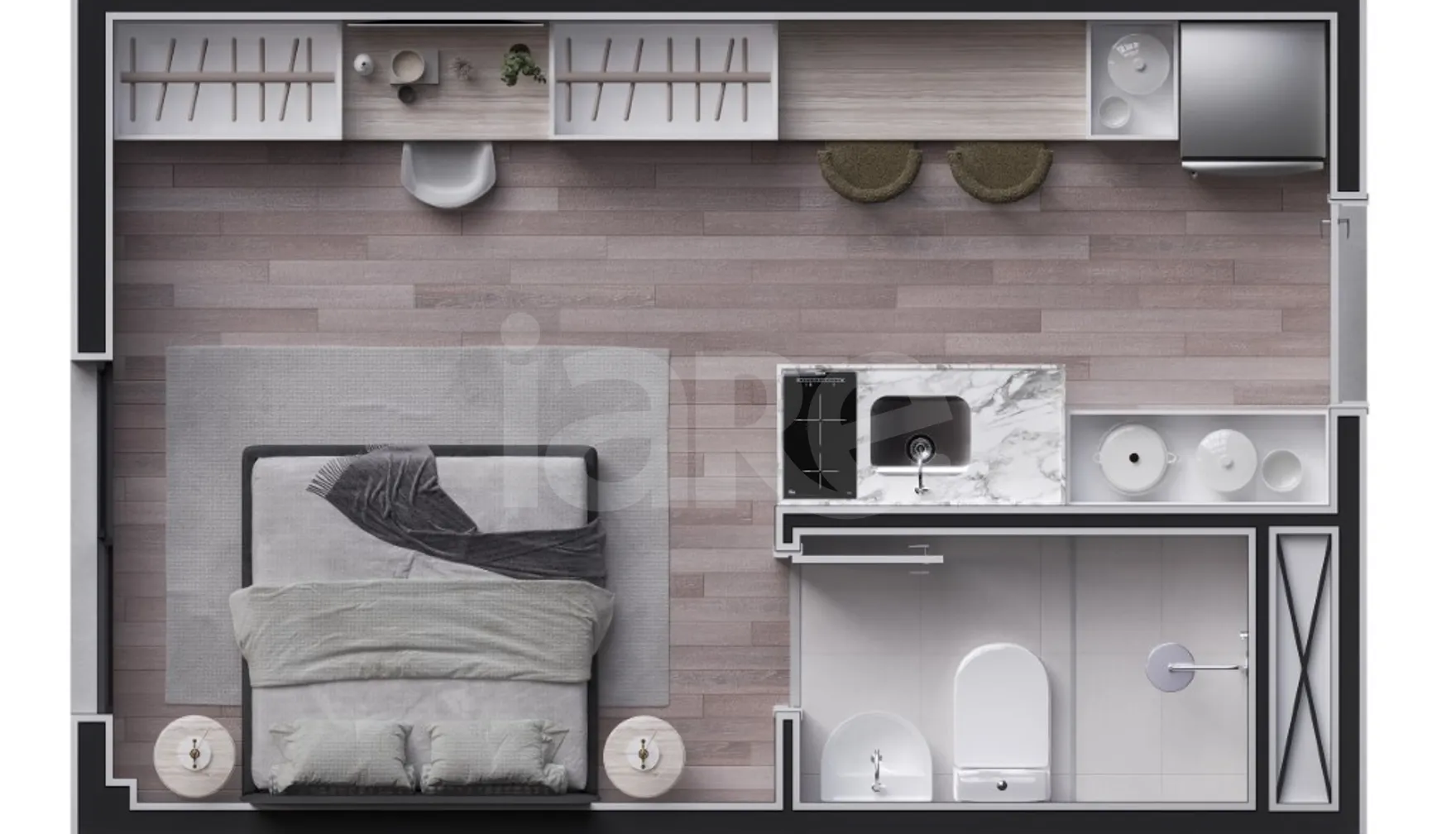 Planta — Studio 17,87 m²