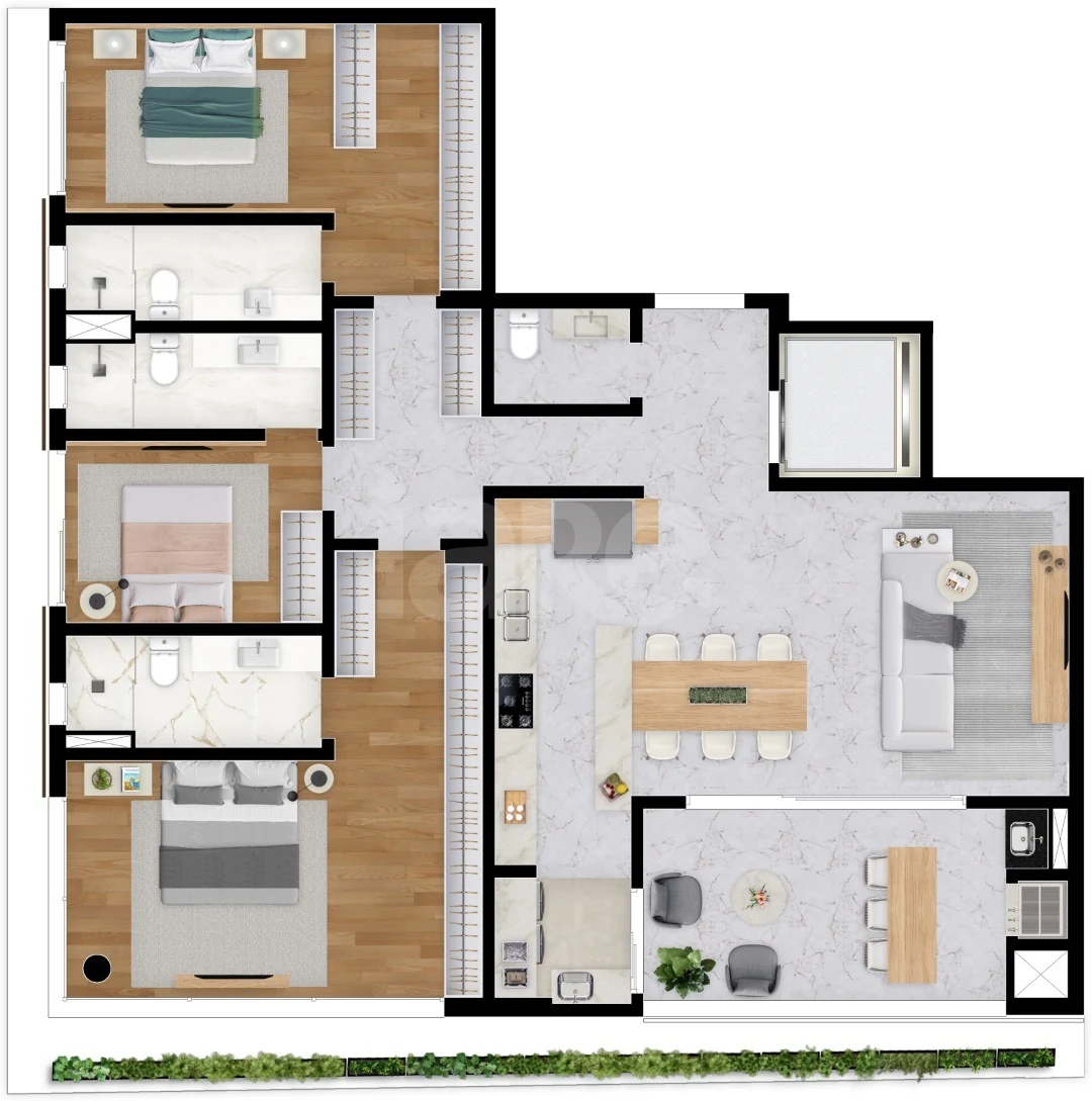 Planta — Apartamento 164,76 m²